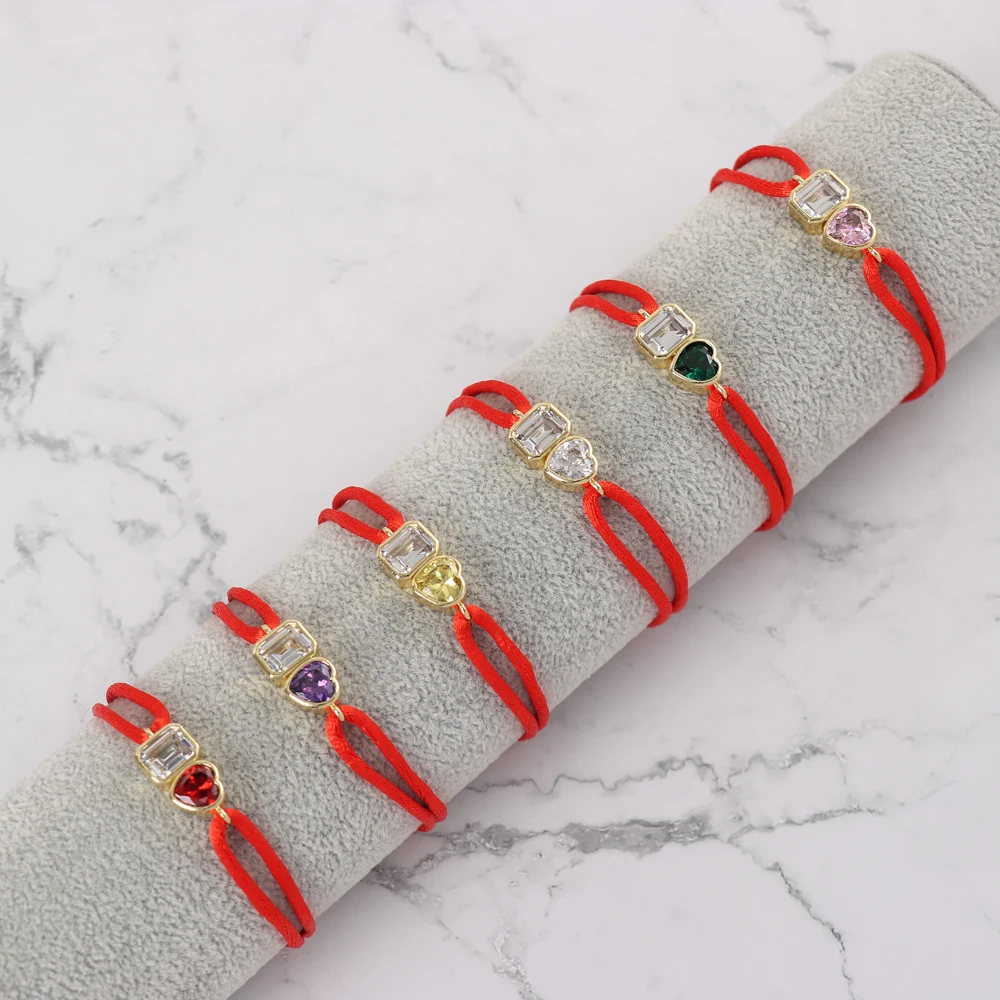 

New 5A Zircon Crystal Love Bracelet Red Cord Wish Women Lovers Good Luck Bracelet Fashion Jewelry Wholesale