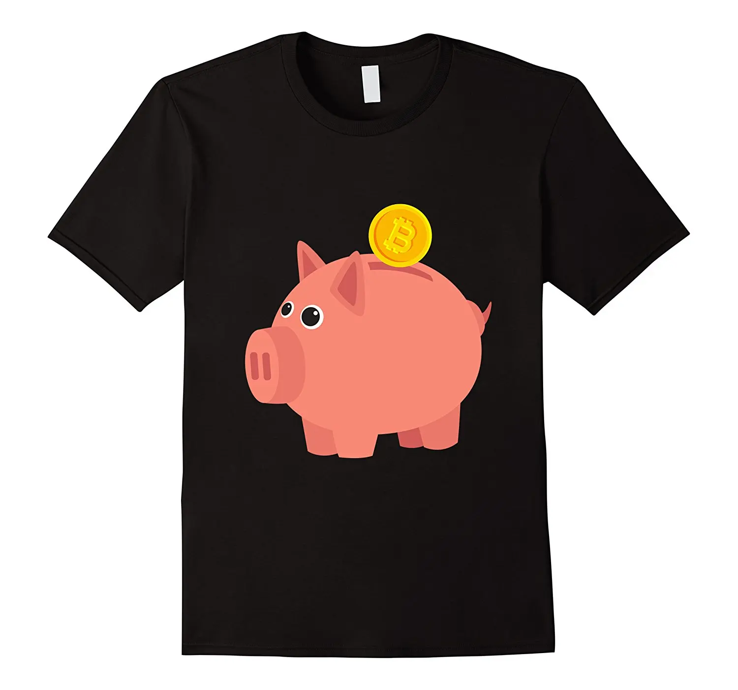 

Funny Cryptocurrency BTC Bitcoin Piggy Bank T-Shirt Cotton O-Neck Short Sleeve Men's T Shirt New Size S-3XL