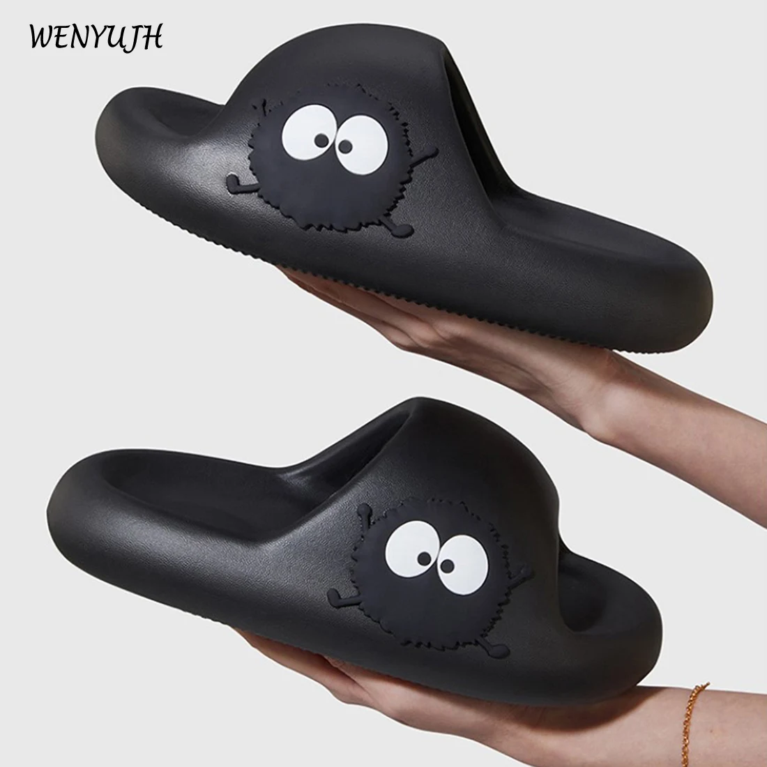 

Шлепанцы унисекс из ЭВА, мягкие сандалии на платформе, Нескользящие, мультяшный рисунок, для дома и улицы, для ванной комнаты, 2023