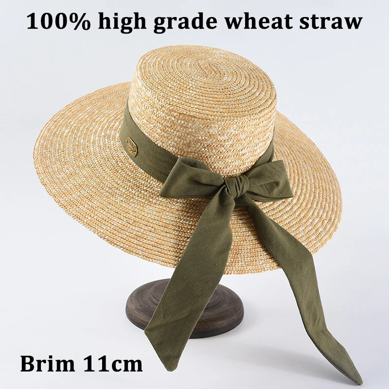 

Шляпа женская Соломенная с широкими полями, Пляжная Панама от солнца с лентой и бантом, праздничная Федора, для весны, лето
