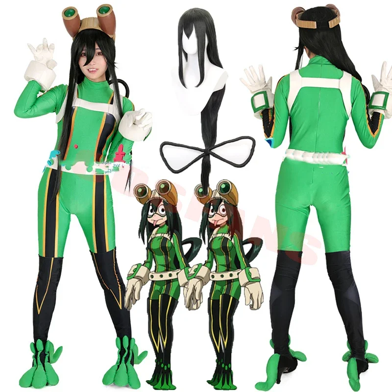 

Anime My Hero Academia Froppy Tsuyu Asui Cosplay Jumpsuit Costume Fighting Suits Tsuyu Asui Bodysuits Halloween Costumes Dress