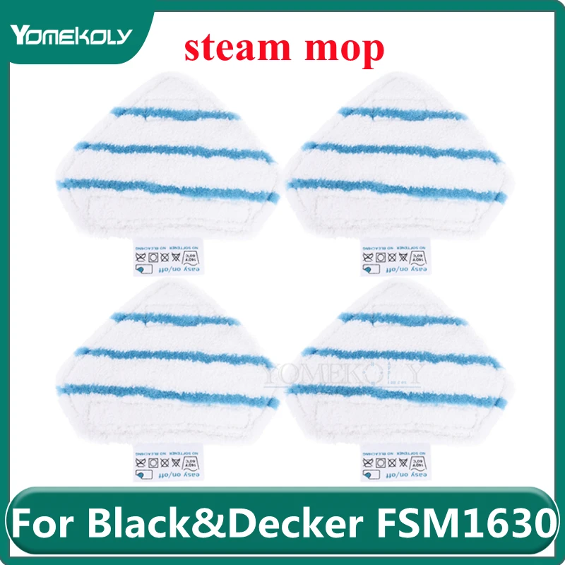 

4 шт. тряпки для швабры Black & Decker FSM1630 треугольные накладки для мытья пола покрытие водяного Паровая Швабра из микроволокна швабры