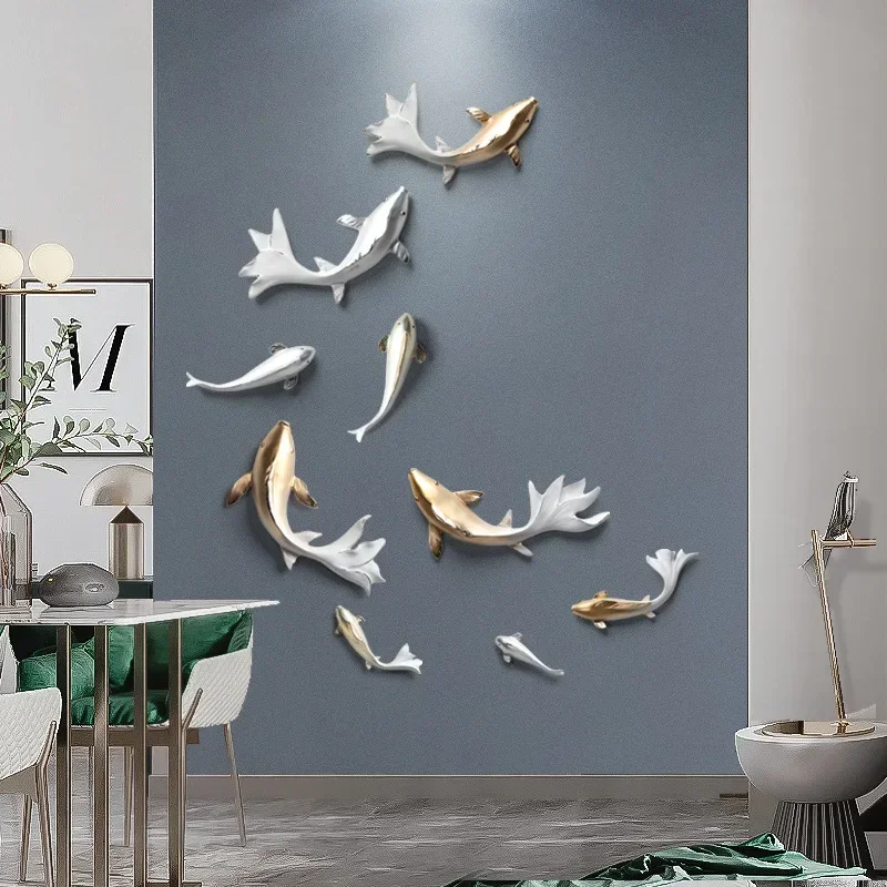 

3d Fish Ornaments TV Background Wall Creative Wall Decoration Wall Hanging