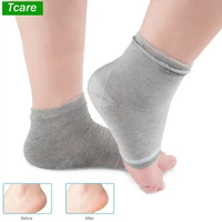 tcare 1pair gel heel socks for dry hard cracked skin moisturising open toe comfy recovery socks padded comfort to help arthritis