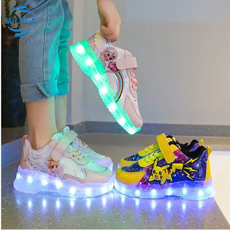 Светящиеся кроссовки Pikachu для девочек и мальчиков светильник детские