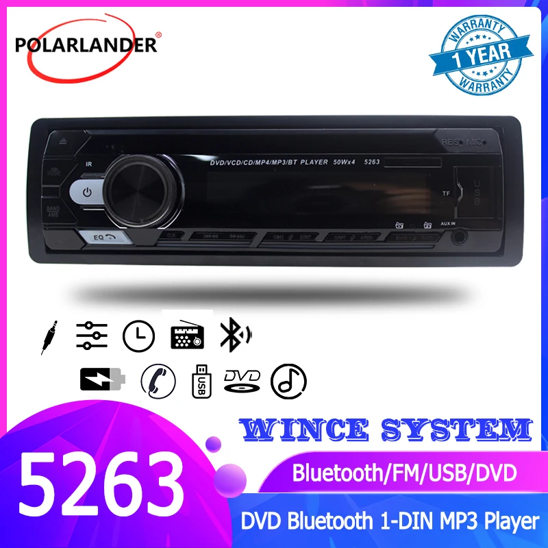Автомобильный MP3 беспроводной пульт дистанционного управления PolarLander 1 Din Bluetooth DVD