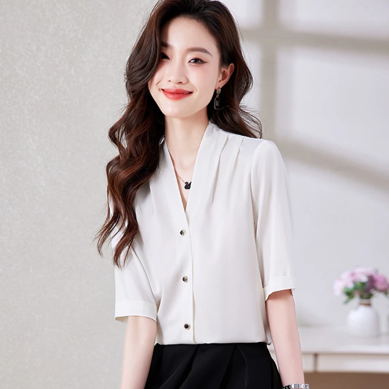 Белая рубашка, женские атласные винтажные рубашки