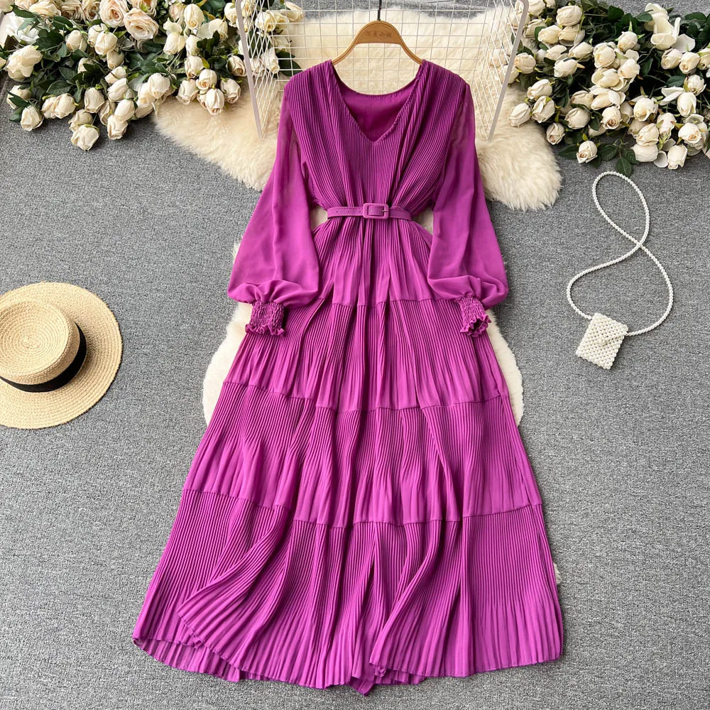 

Luxury Evening Women Casual Dress Long Sleeve Beach Outing V Neck Robe Party Maxi Sundress Holiday Going Out Vestido De Mujer