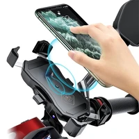 motorcycle phone holder 15w wireless smart charger qc3 0 wire charing 2 in 1 semiautomatic stand 360 degree rotation bracket