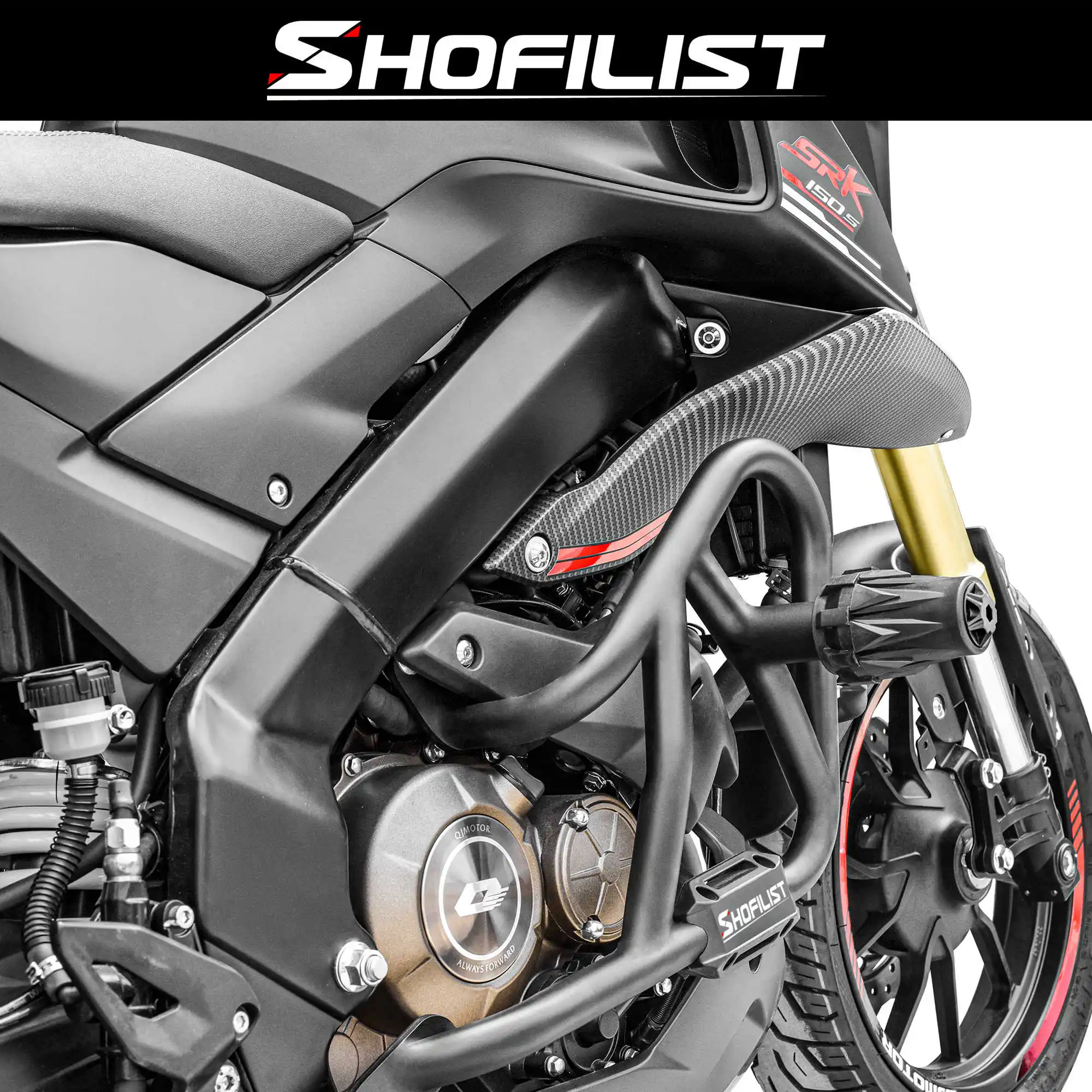Для QJMOTO ZHUI 150 мотоциклетный бампер утолщенный из углеродистой стали защита от