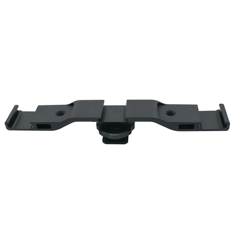 

2-Heads Cold Shoe Mount Extension Bar Aluminum Alloy Flash Bracket With 1/4 Inch Thread Hole For DSLR Camera Microphone