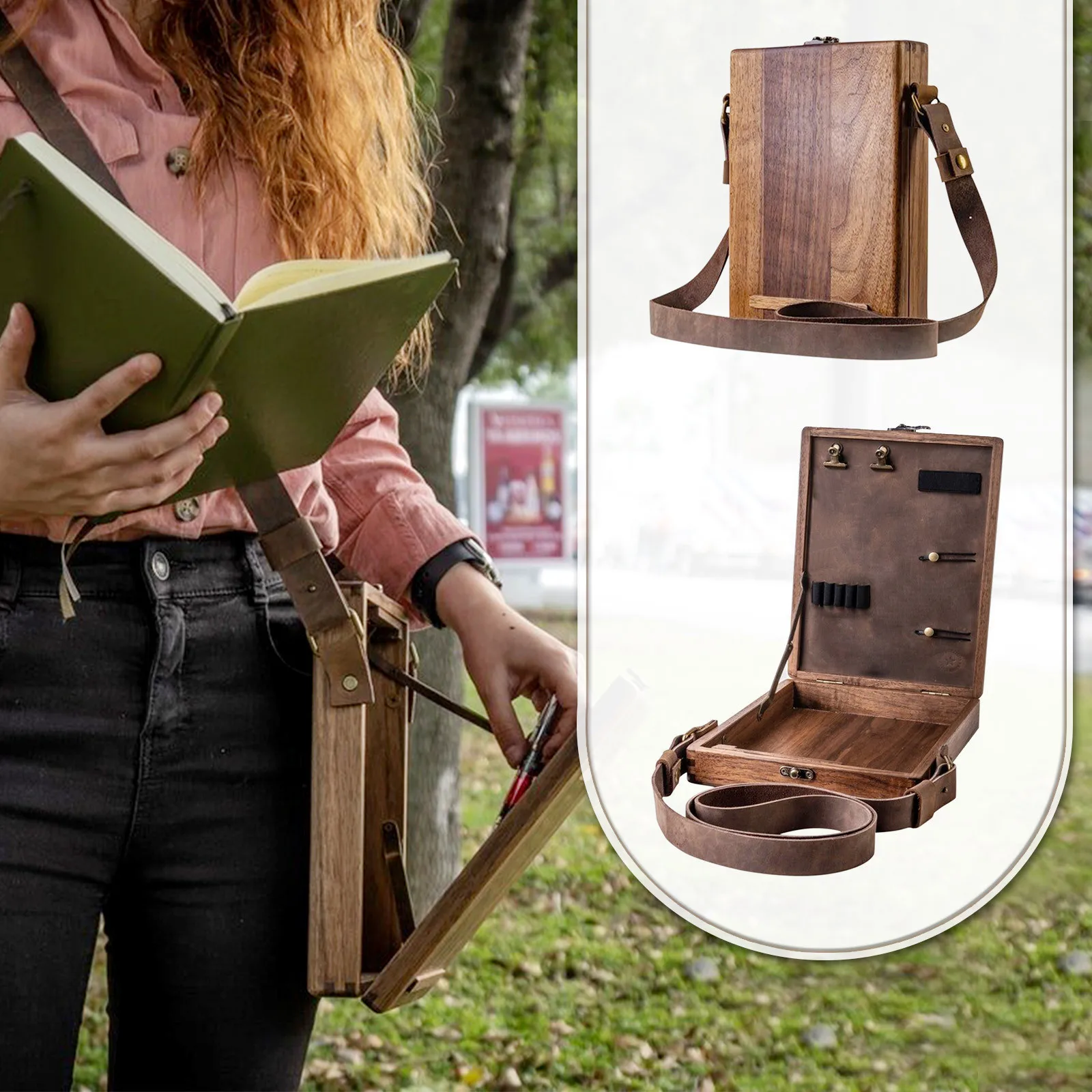

Messenger Wood Box Briefcase Style Messenger Box For The Eclectic Designers Creatives Architects Girl Tool Kit