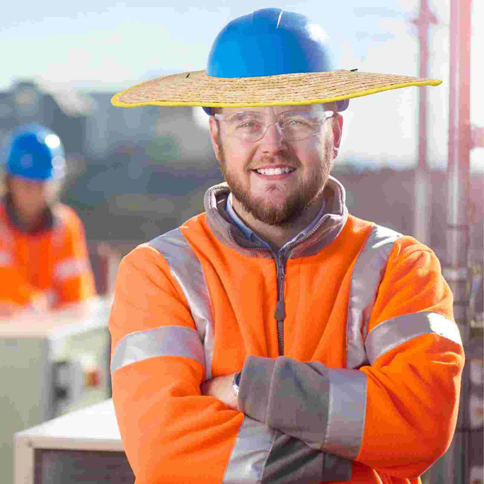 

Hat Sun Hard Shadesunshieldstraw Hats Shield Neck Summer Men Hardhats Visor Full Wheat Protector Mens Womens De Para Cover