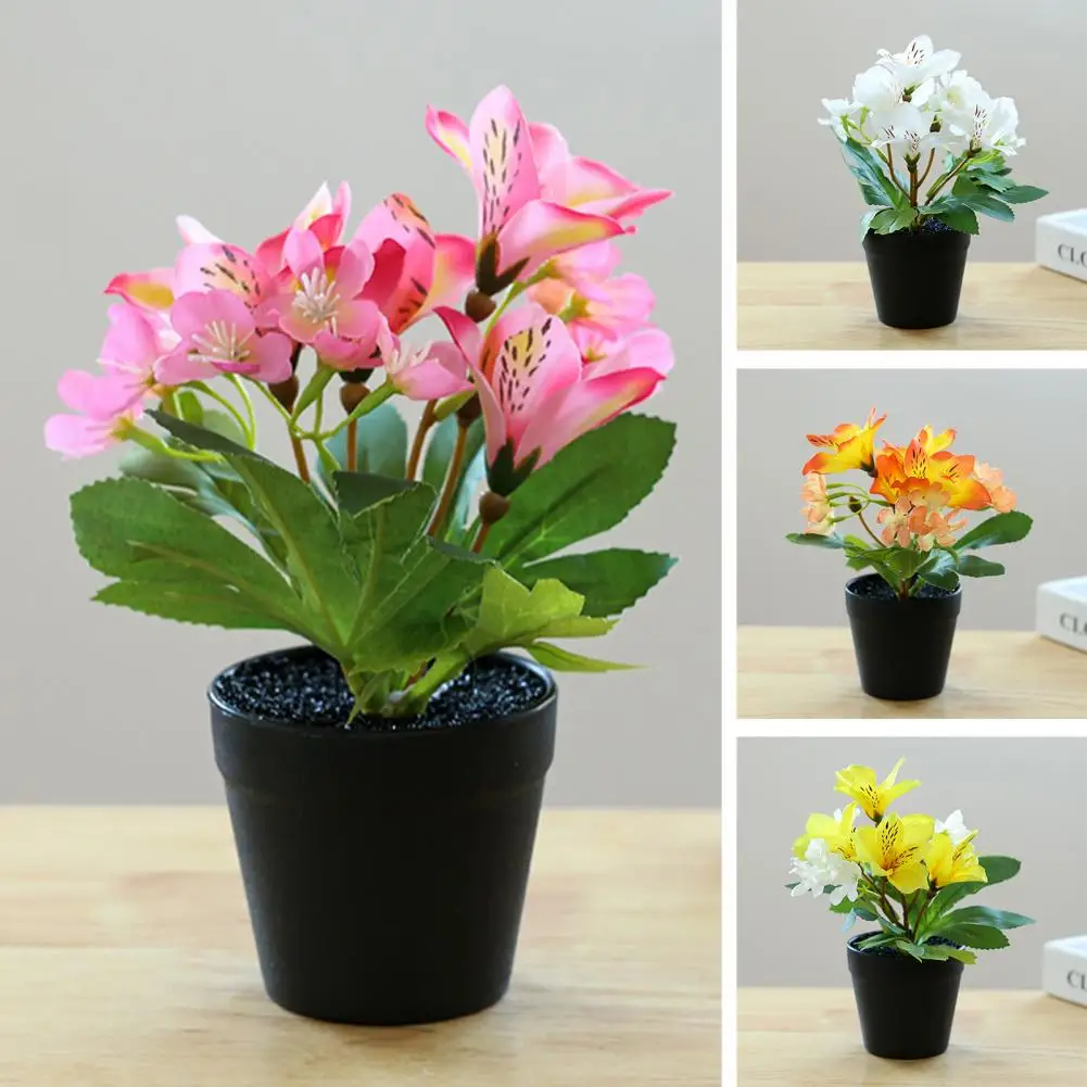 

Artificial Flower Bonsai Plastic Fake Potted Plant Non-fading Artificial Bonsai Fake Flower Plant Potted Wide Application