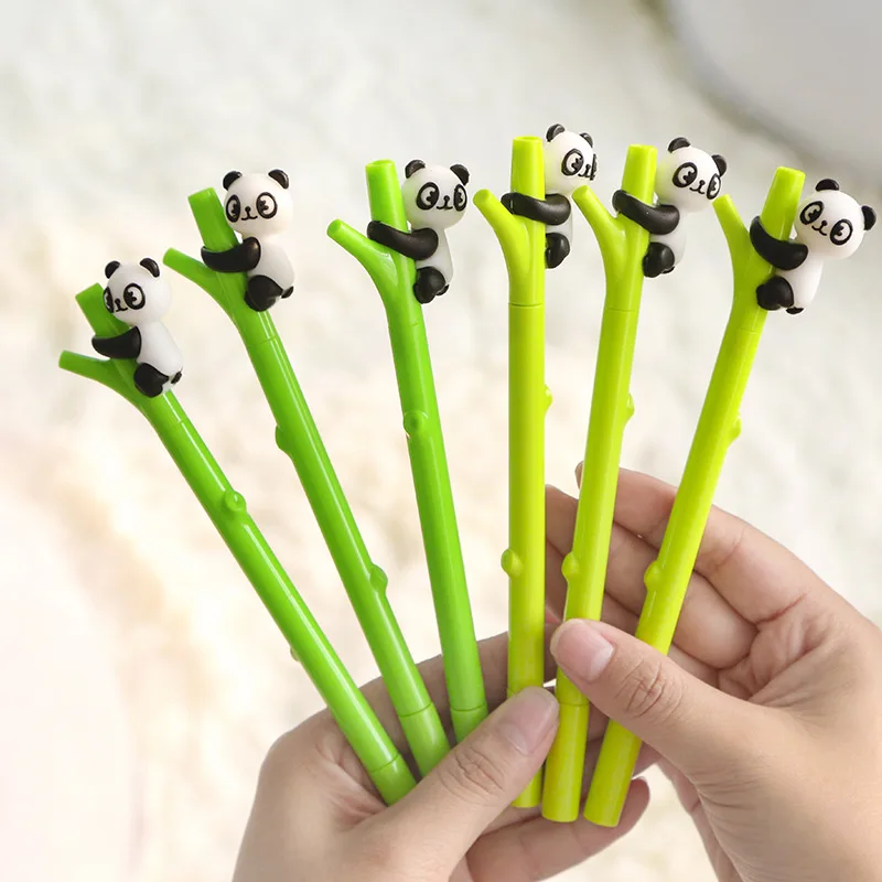

36 Pieces Stationery Cute Cartoon Big Panda Bamboo Swing Gel Pen School Fashion Office Kawaii Supplies Animals