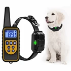 Электрический ошейник для дрессировки собак, 800 м, водонепроницаемый перезаряжаемый, удар током, вибрация, звук, пульт дистанционного управления с ЖК-дисплеем для всех размеров