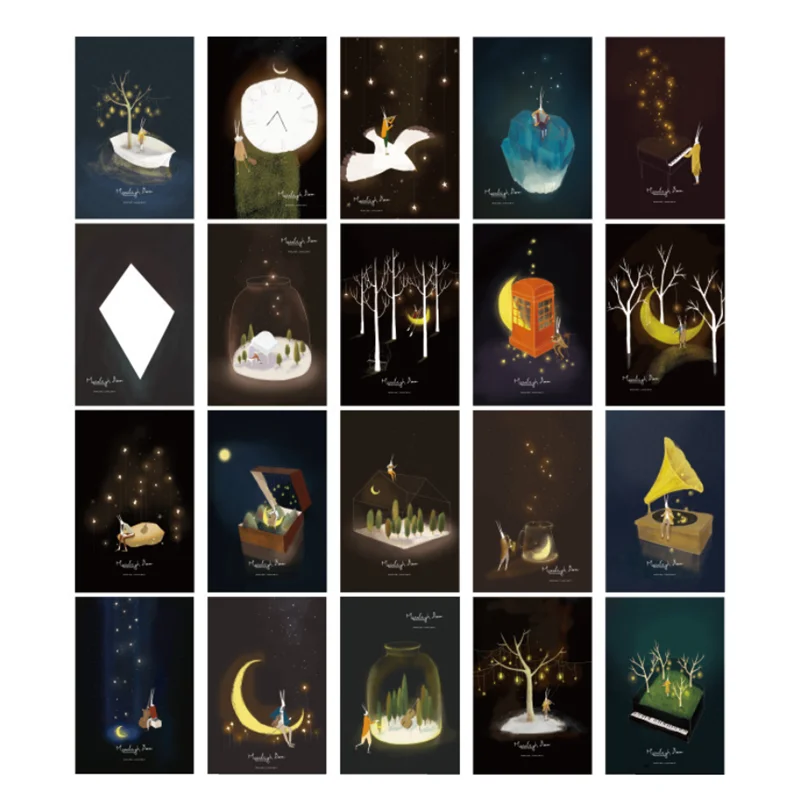 

Glowing Postcard 30Pcs " This Is What I Want To Say To You " Gift Wish Card Message Greeting Card Luminous Post Card YF225142