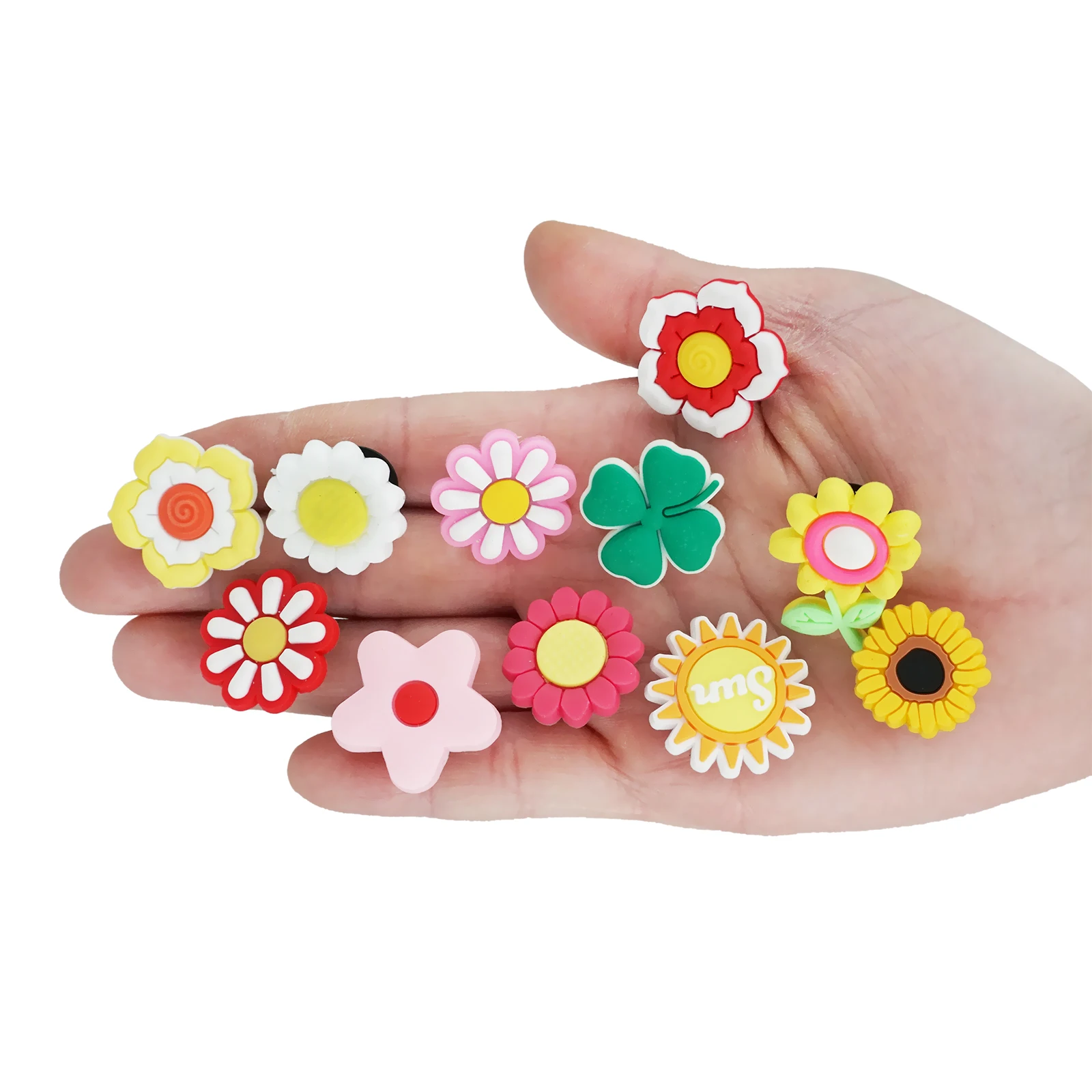 1 Pcs Flowers Shoe Charms Colorful Flowers Sunflower Adorable Shoe Buckles Ornament Accessories for Croc Jibz Gifts