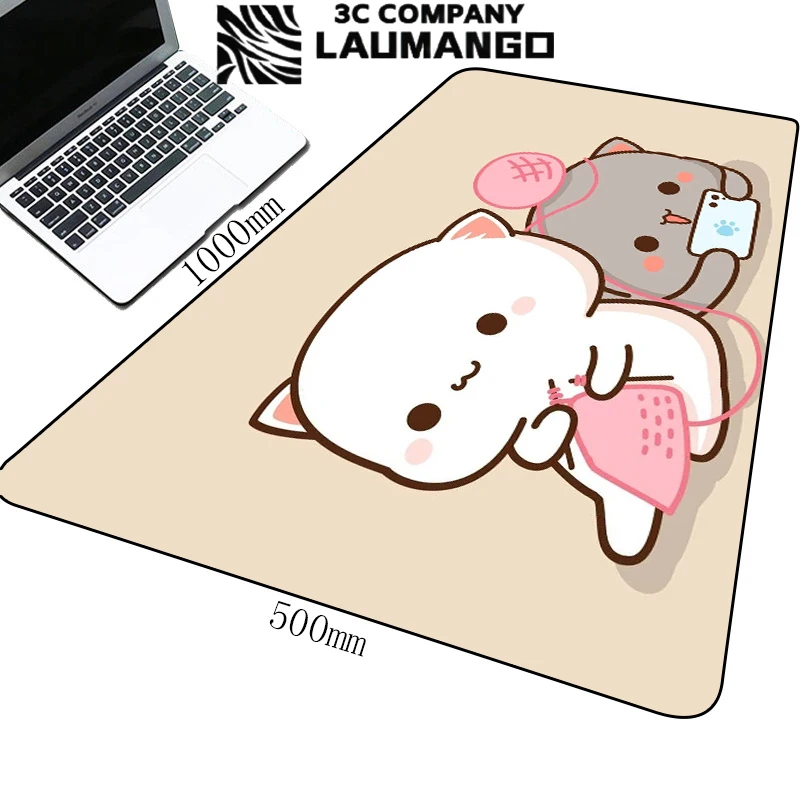 

Kawaii Mause Pad Peach Mochi Cat Computer Desk Mat Cute Large Mousepad Gamer Mouse Mats Gaming Laptops Cs Go Mausepad Varmilo