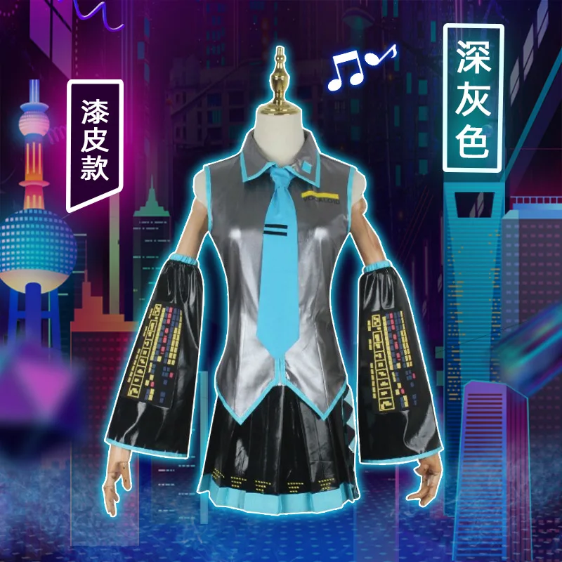 

Anime Beginner Future COS Miku Cosplay Japan Midi Dress Blue Costumes Carnival Party Highness Princess Suit