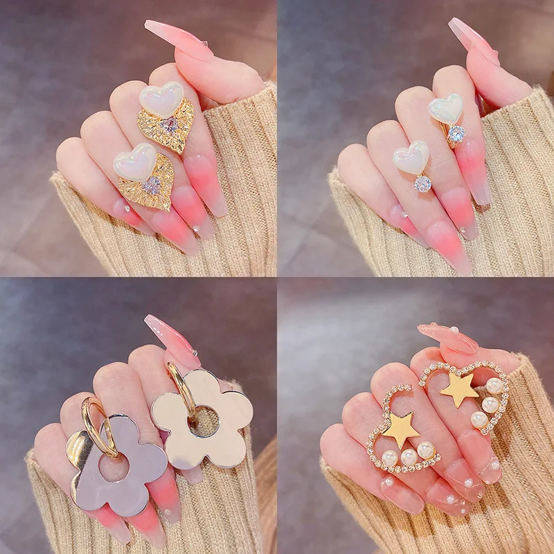 

Pearl Jewelry Flower Silver Pin S925 2021 Office promotion Earrings for women Luxurious Party