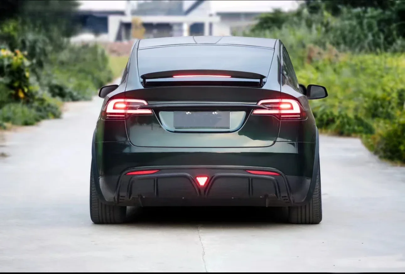 Комплект кузова для Tesla Model X 2023 передние губы из углеродного волокна боковые юбки