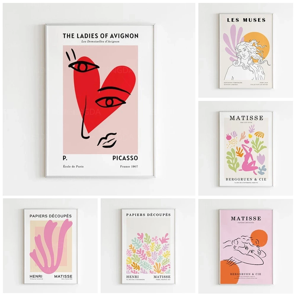 

Modular Pictures Canvas Cartoon Prints Paintings Wall Artwork Poster Home Stick Figures For Living Room Decoration No Framework