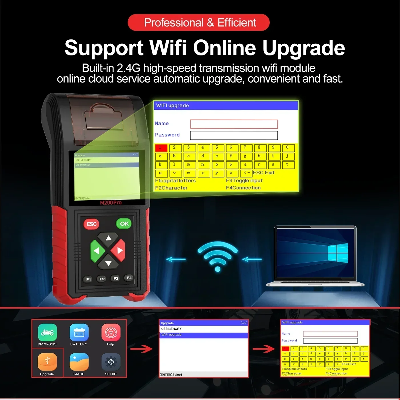 Лучший диагностический инструмент JDiag M200 Pro для мотоцикла поддержка
