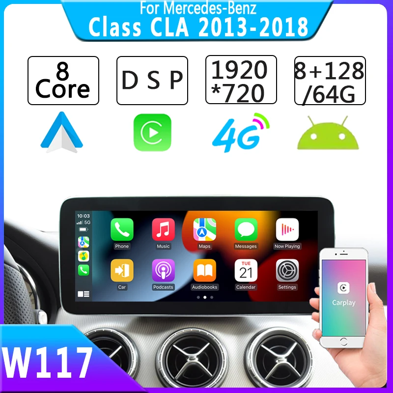 

Android 11 For Mercedes Benz CLA Class W117 2013 To 2018 Car GPS Navigation DSP Carplay Video Player Radio Stereo Receiver