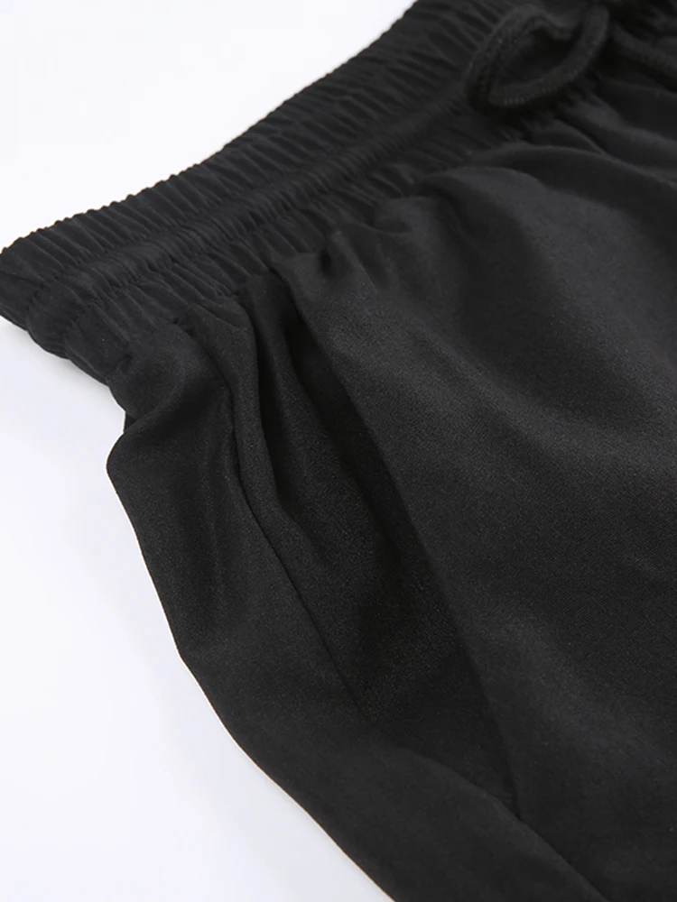 Женские свободные брюки Weekeep черные штаны в уличном стиле бриджи для бега