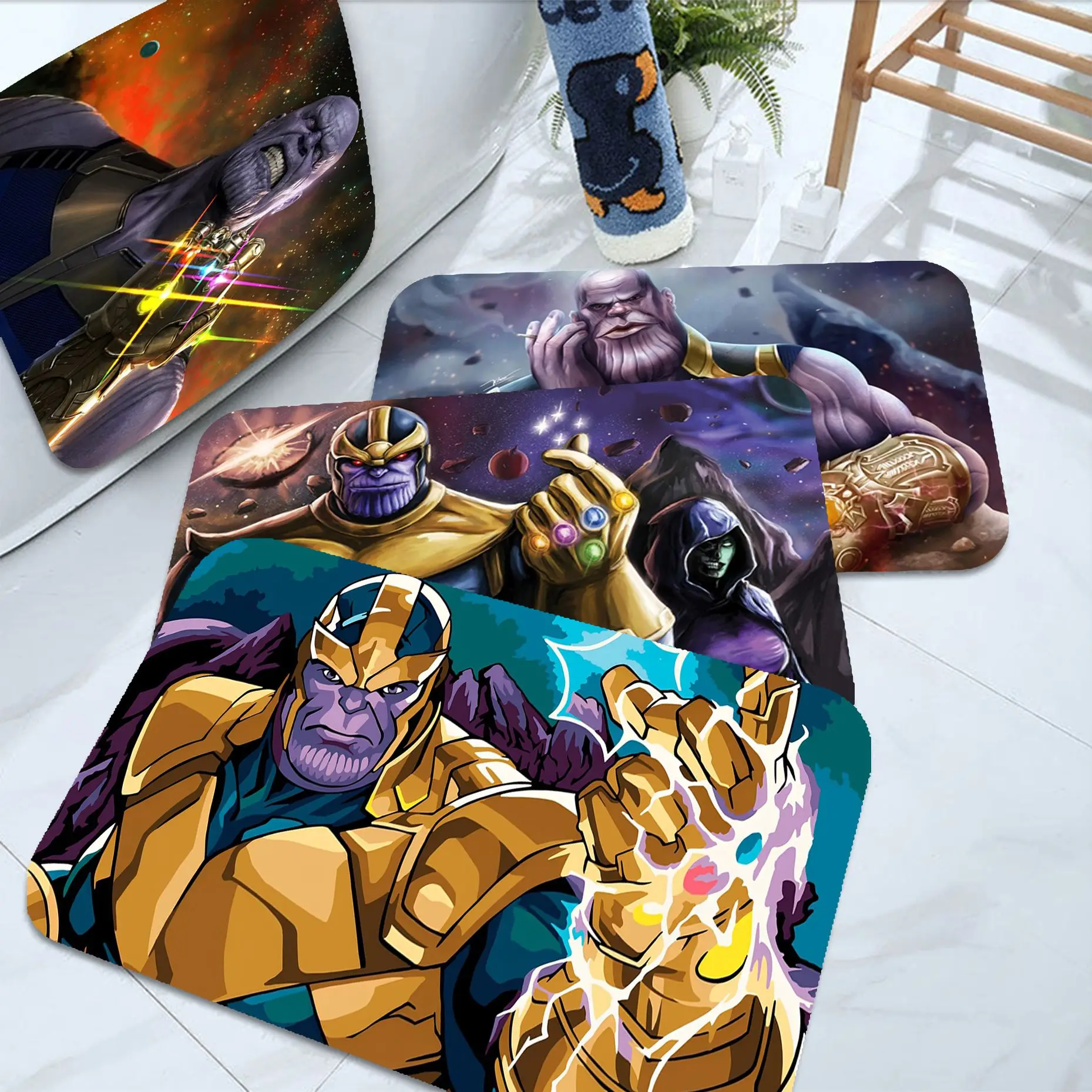 

Marvel Thanos Room Mats Non-Slip Laundry Room Mat Laundry Decor Balcony Child Living Room Toilet Rug