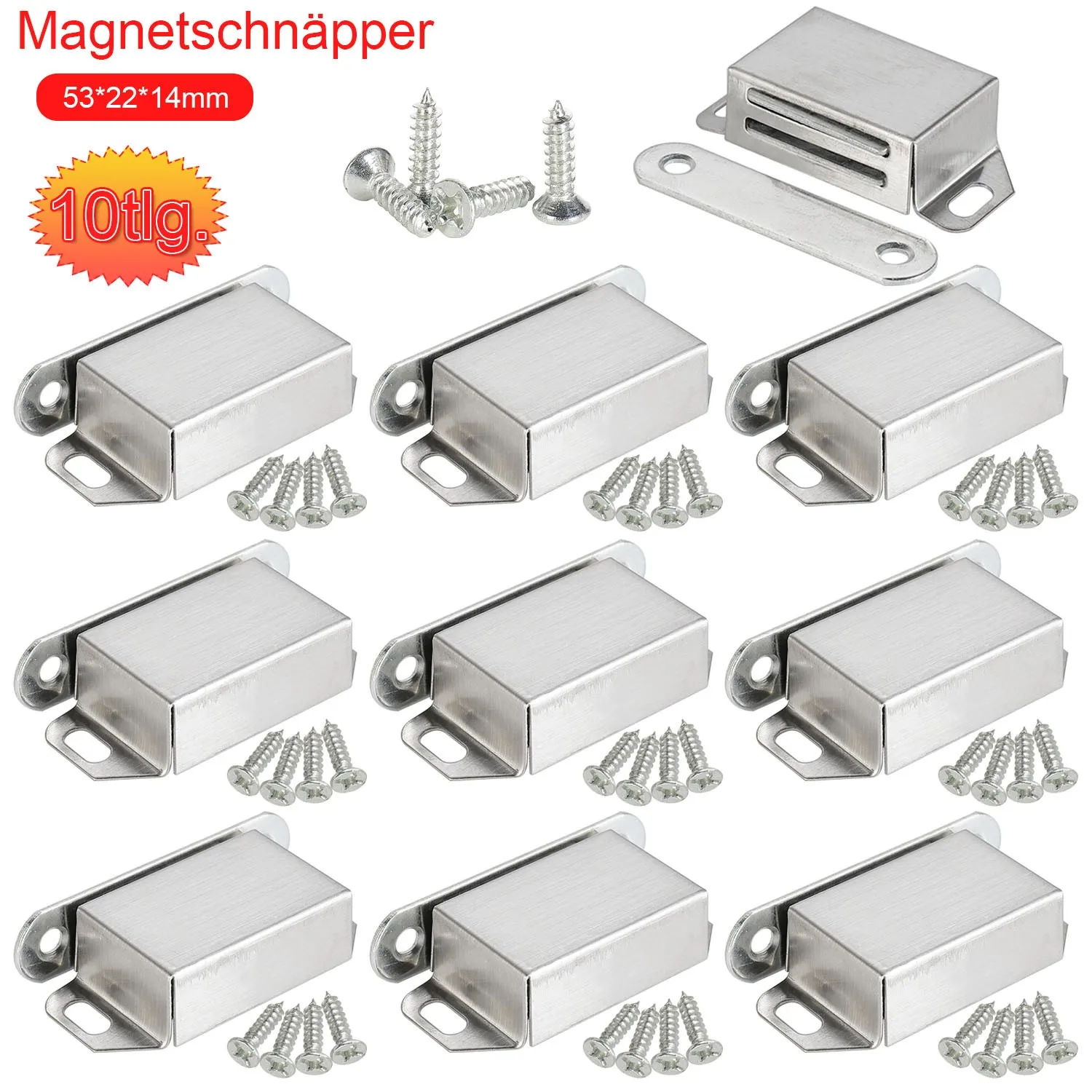 

10Pcs Extremely Strong Magnetic Snapper Door Magnet Furniture Magnet 12KG New Cupboard Bathroom Kitchen Doors Suction Tool
