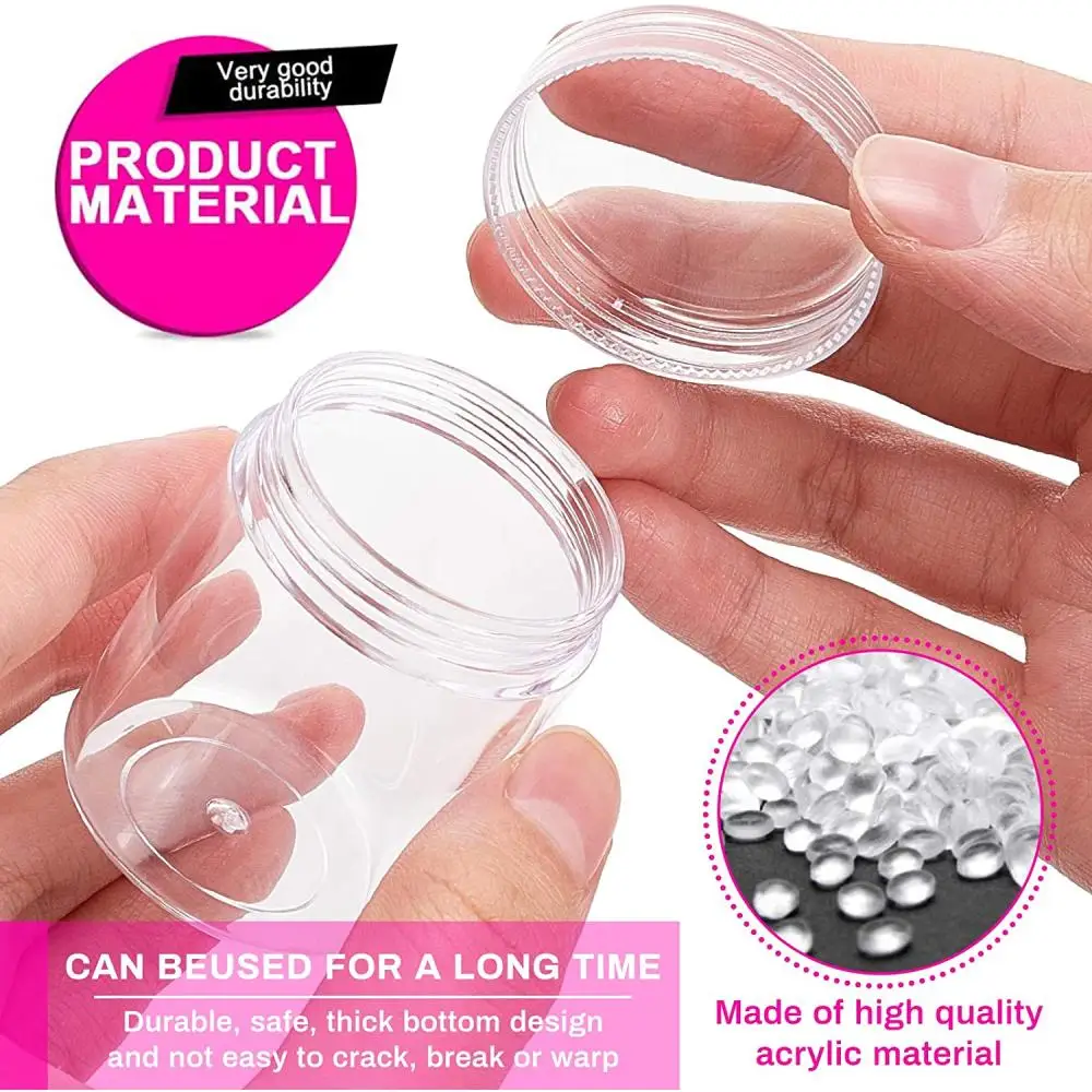 1Box 12pcs 20ml Clear Plastic Beads Jars Painting Accessories Storage Box Jewelry Supplies Small Crafts Parts Packaging Case