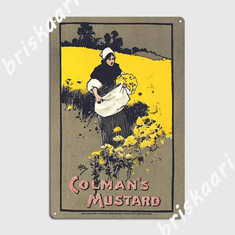 Винтажный постер Colman S горчичный рекламный металлический знак вечерние