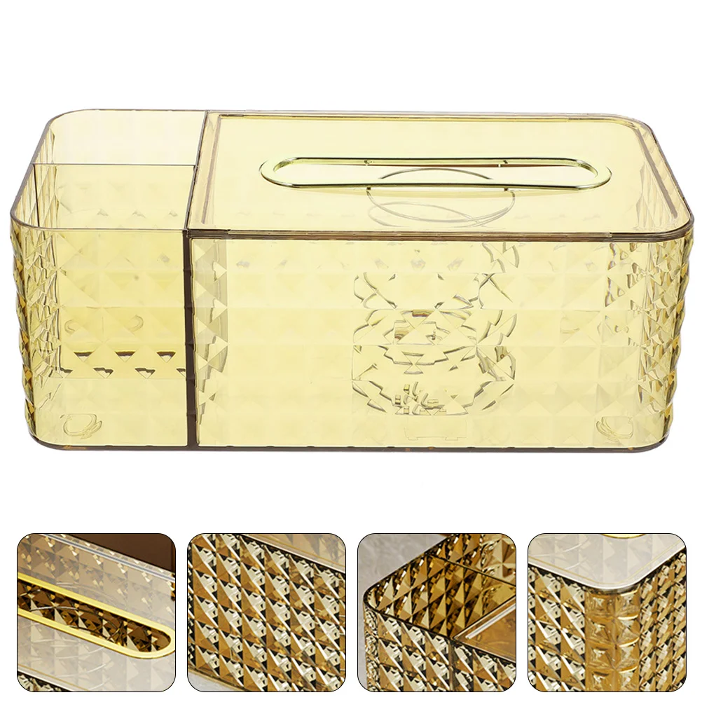 

Tissue Box Holder Cover Organizer Napkin End Table Facial Rectangular Stationery Clear Car Decorative Compartment Desktop