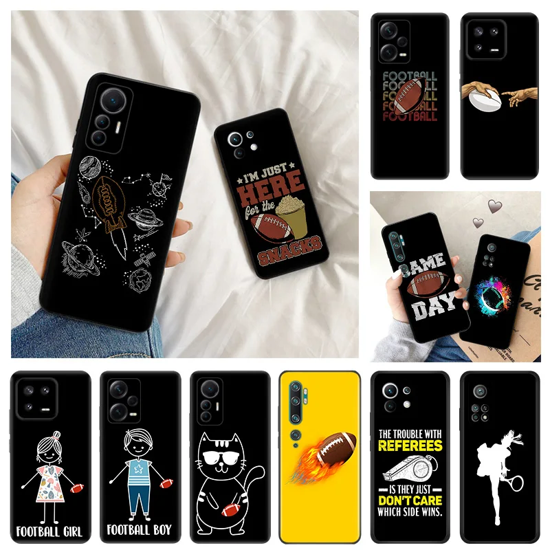 

Rugby Tennis Soft Phone Cases For Redmi A1 10A 10C 11 Prime RedmiNote 12 Pro 11SE 11S 11E 11T 10 Lite 10S Black Matte Cover