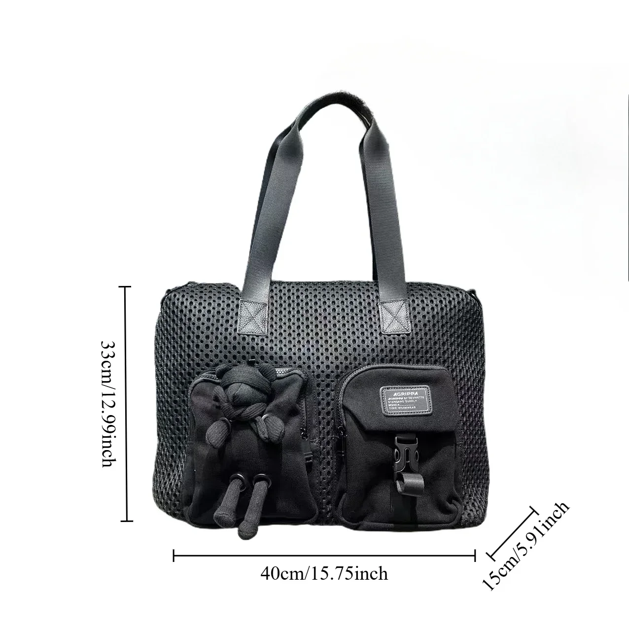 Женская модная повседневная сумка из сетки с несколькими карманами кукла-мишка