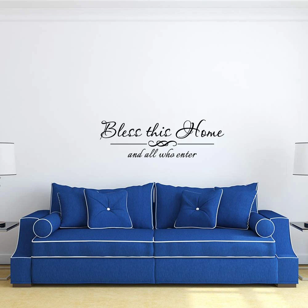 Благослови этот дом и все кто вводит виниловые наклейки настенные цитаты