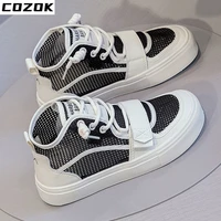 flats sport high top white shoes 2022 new summer breathable shoes all match casual mesh womens shoes ins tide platform sneakers