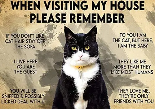 Фото Металлический постер в виде кошки-во время посещения моего дома пожалуйста