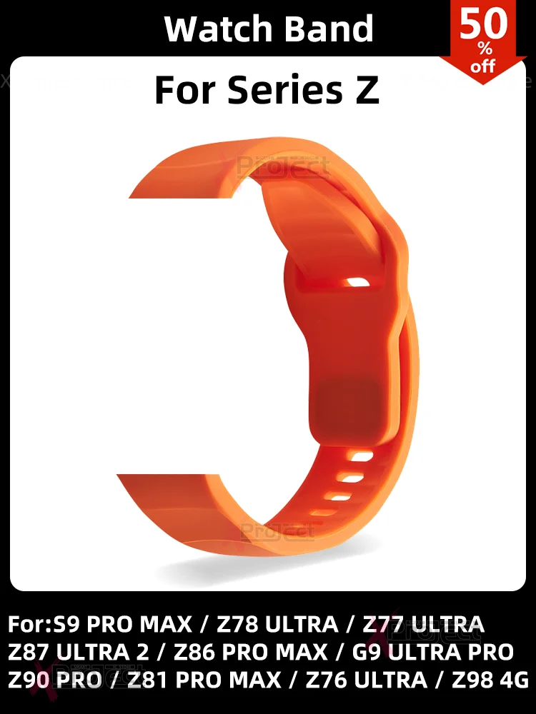 Ремешок силиконовый для смарт-часов Z77 ULTRA Z69 Z87 Z78 Z76 G9 S9 Z98 4G Z81 Z90 Z86 PRO MAX