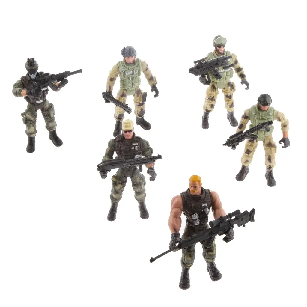 

Set 6pcs Figures Male Soldiers With model of child Gift Toy