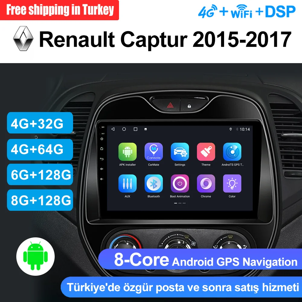 

8 Core CPU 9.0inch DSP Carplay Radio FM Video Android 4G Wifi GPS Navigation for Renault Captur 2011-2020 Car DVD Player