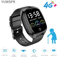 4g elderly smart watch sos positioning tracker remote monitoring gps wifi lbs video call body temperature detection pedometer