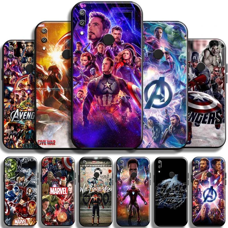 

Marvel Avengers Logo For Huawei Y7 Y6 2019 Y6P Y7P 2020 Y7S Phone Case TPU Shell Carcasa Black Back Soft Coque Full Protection