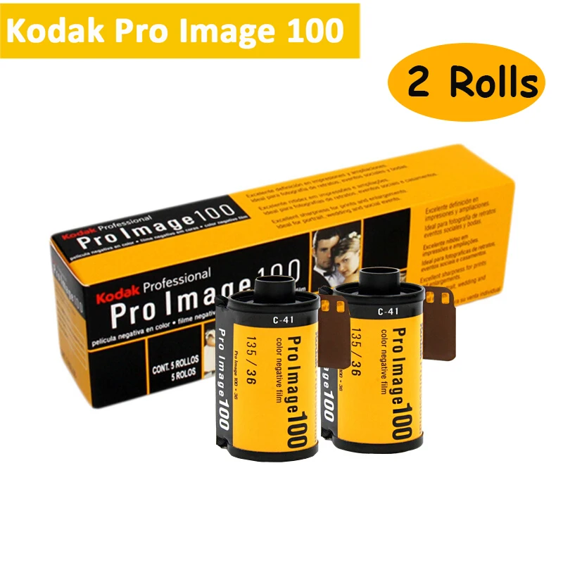 2 Rolls  Kodak 135 Film Pro Image 100 Professional portrait Film Negative Film 35mm 6 Exposure ISO 100 For 135 Format Camera