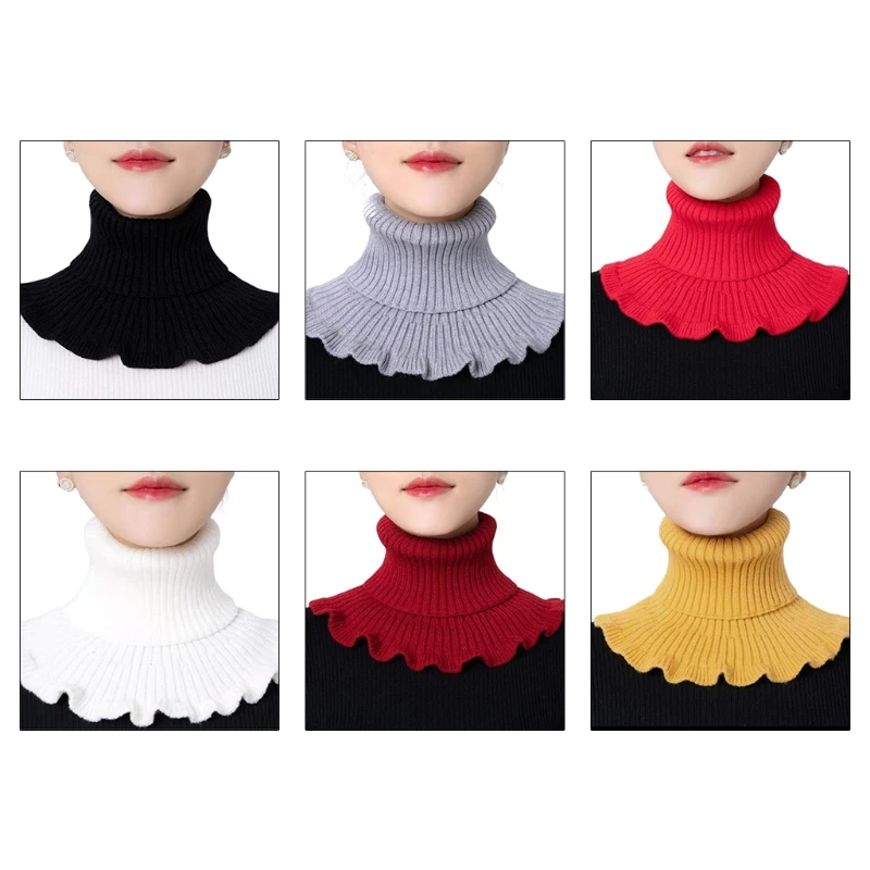 

Knitted Fake Collars for Women Detachable Blouse Collar Turtleneck False Collar