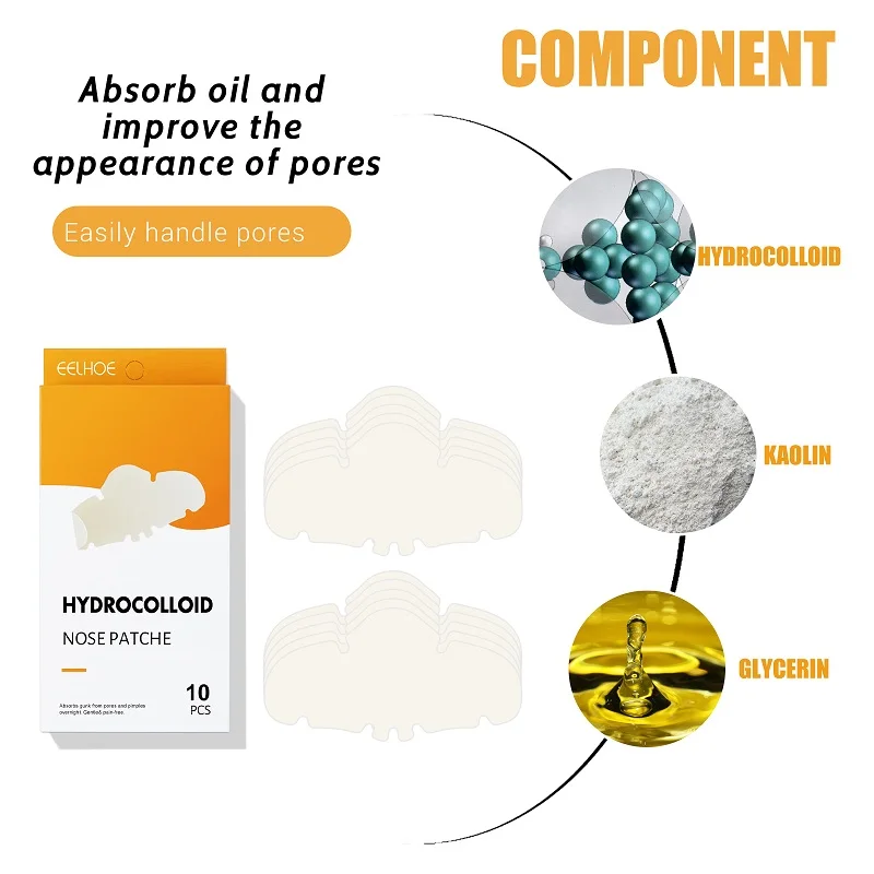 10 шт. Гидроколлоидные патчи для удаления черных точек на носу |