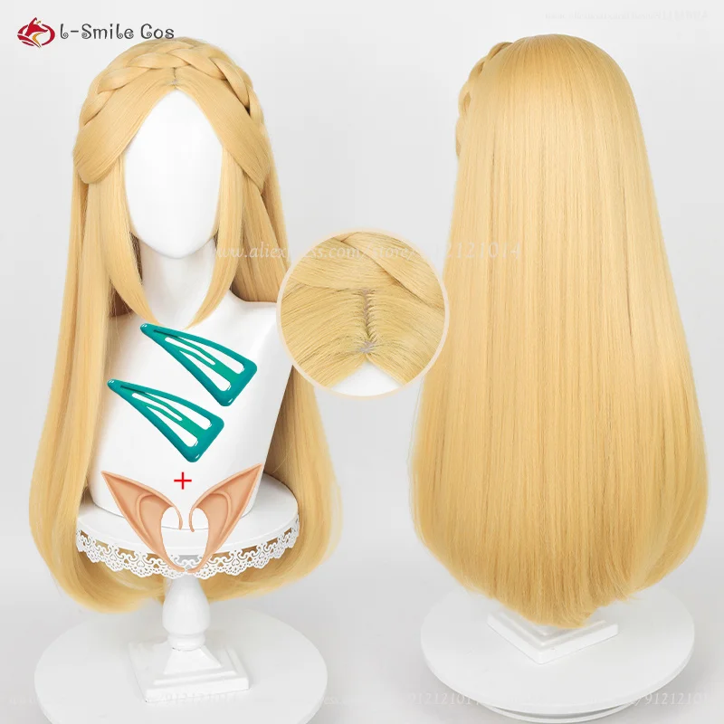 

Парик для косплея принцессы Zelda, термостойкий синтетический парик длиной 72 см золотисто-желтого цвета с тесьмой, с шапочкой