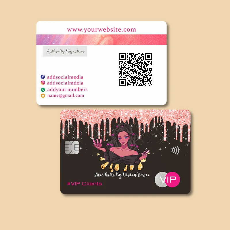 

Custom LOGO Credit Card for Business Plastic Gift Voucher VIP Cosmestic Lip Design Thank You for Order Supporting with Gold Foil